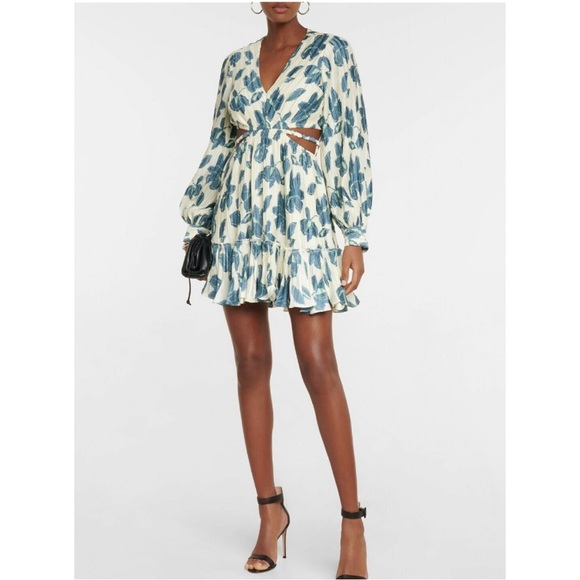 SIMKHAI LONDYN FLORAL CUTOUT MINI DRESS - Picture 1 of 4